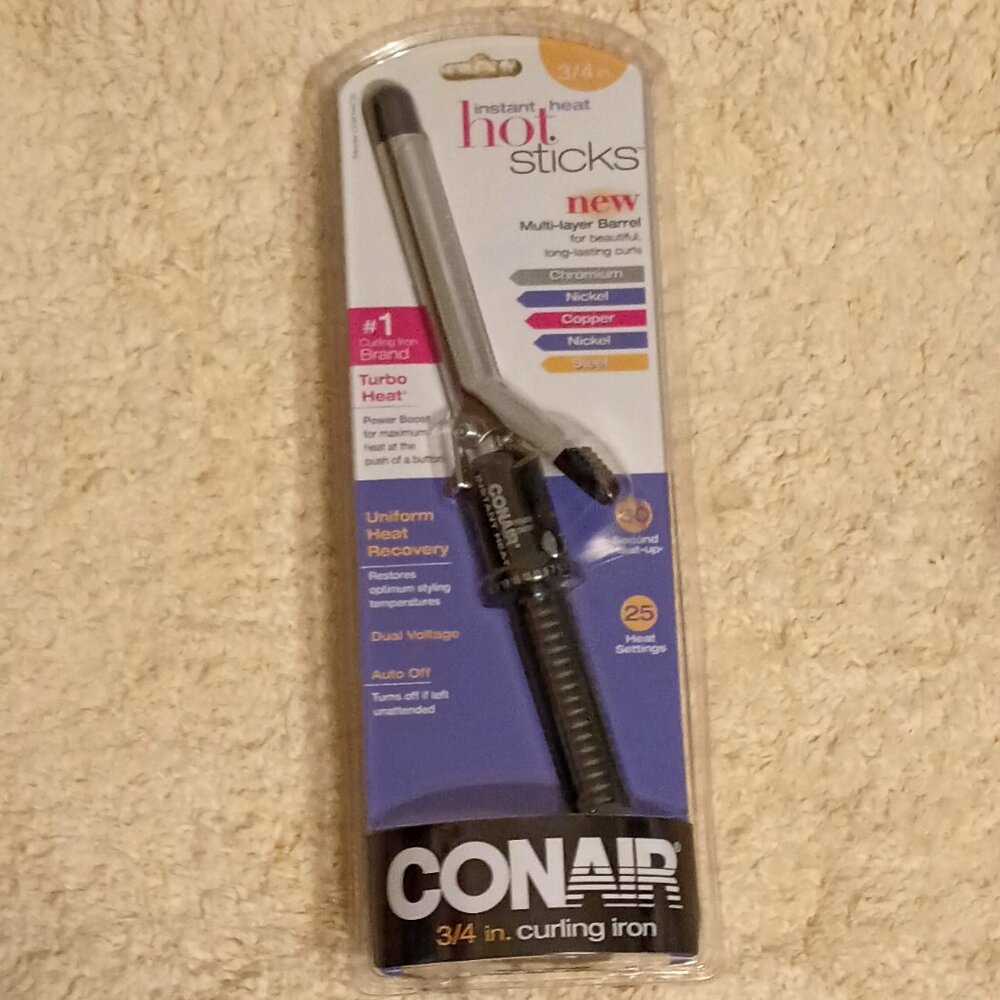 Copy of NEW! Conair Instant Heat Hot Sticks Curling Iron Multi-Layer Barrel 3/4"